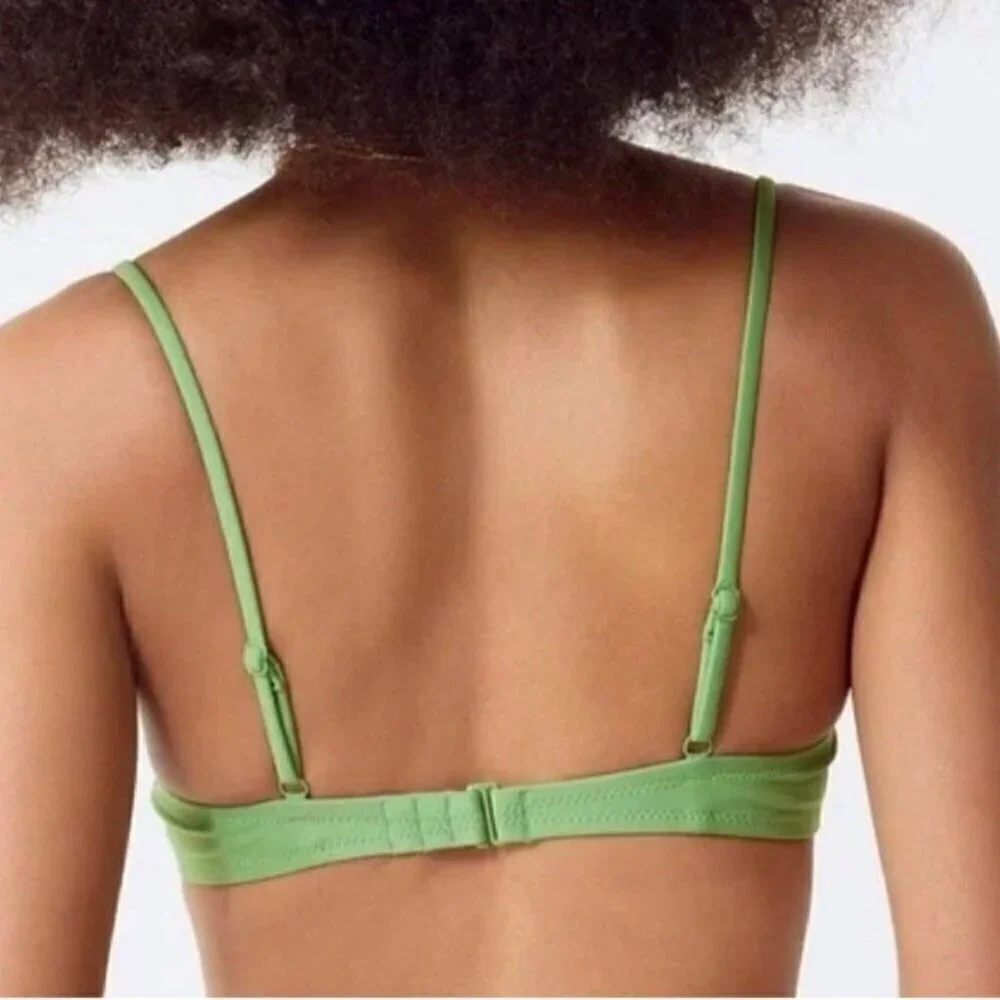 J Crew Womens Balconette Underwire Bikini Top Sz 32C Rustic Willow Green $75